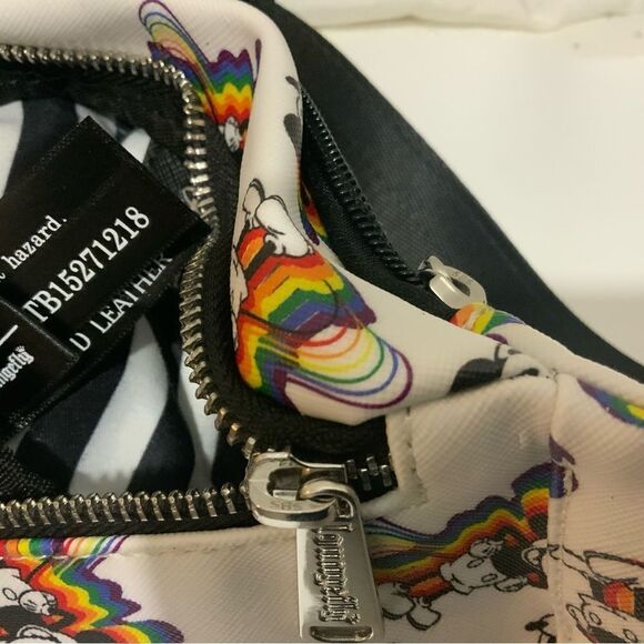 Loungefly Disney Mickey with rainbow dropshadow print faux textured Hip Pack - Picture 12 of 14